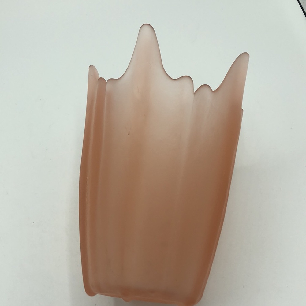Vintage Viking Art Glass Pink Satin Frosted Tulip Vase Hand Made USA 7.75" - Picture 5 of 9